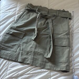 LOFT Olive Green Utility Skirt with Belt